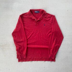 Red polo Ralph Lauren long sleeve polo shirt